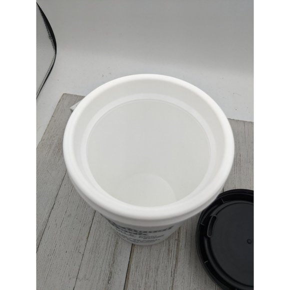 Vintage Thermal Black Gray 24oz Large Insulated Mug Cup Thermos w/Lid Bank Ads B - Picture 5 of 6